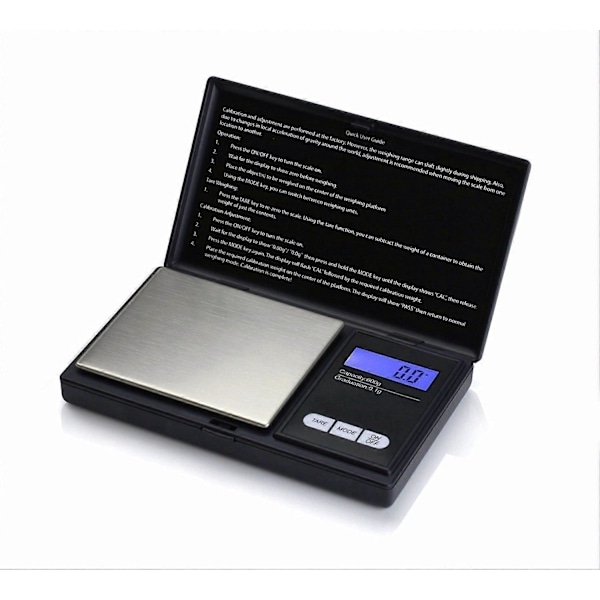 Precisionsvåg, Köksvåg, Smart Våg med 4 Enheter, Fickvåg med LCD-Display, Liten Våg för Pulver, Smycken, Guld, Ädelstenar, etc-200g x