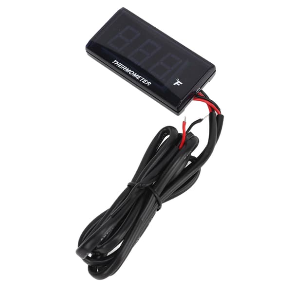 DC12V Digital Display Motorcykel Termometer M10 Sensor Vandtemperaturmåler 14mm Tændrørsadapter Rød
