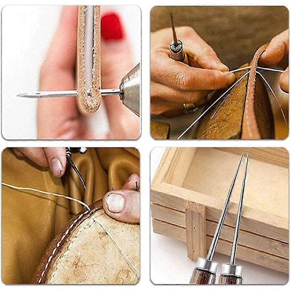 Läder Syl Sömnadsverktyg, Läder Syl, Träsyl, För Lädersömnad, Läder Handgjort DIY, 3 Former