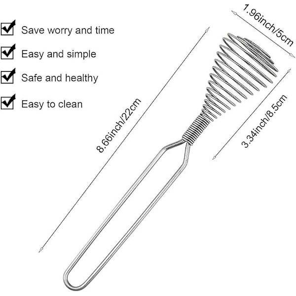 Ruostumattomasta teräksestä valmistetut jousi-vaahdottimet - Keittiötyökalu sekoittamiseen, sekoittamiseen, vatkaamiseen, sekoittamiseen, ruoanlaittoon (2 kpl)