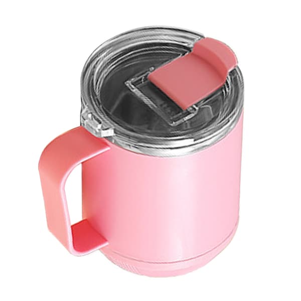 Kaffemugg 460ml 304 Rostfritt Stål Foder Läckagesäker Elegant Bärbar Mugg för Utomhusaktiviteter Rosa