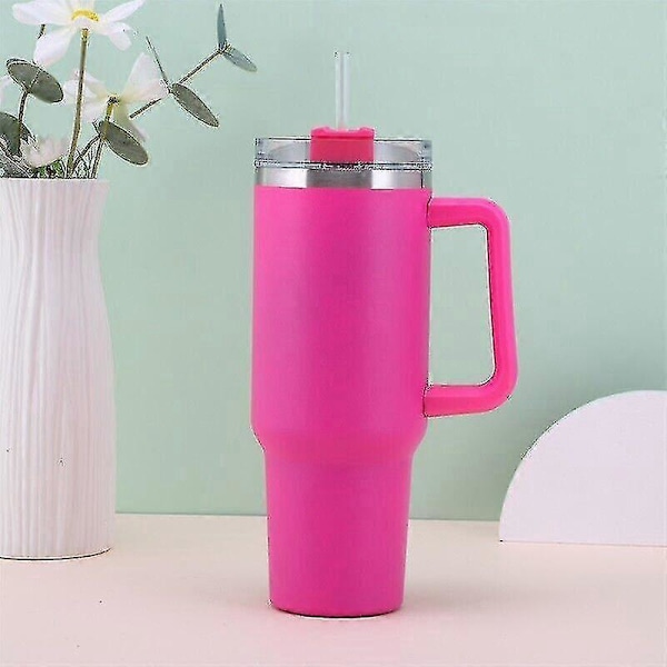 Isoleret Vandflaske i Rustfrit Stål 1,2 L Tumbler med Sugerørslåg - Ideel til Rejser og Kaffekrus Hvid
