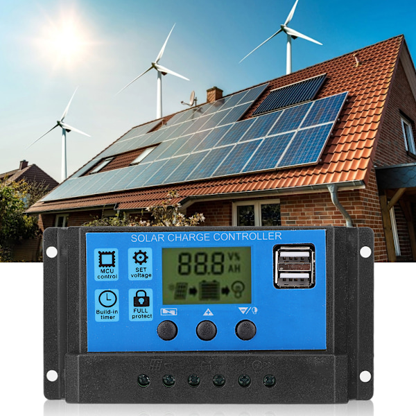 12V 24V Intelligent Photovoltaic Solar Charge Controller PWM Auto Solar Cell Panel Regulator Accessory40A