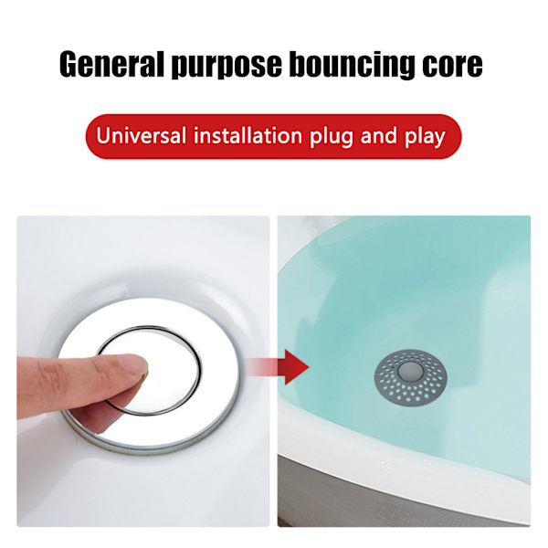 Universal afløbsdæksel hårstopper silikone pop-up badekar afløb prop bruser afløb prop hårstopper