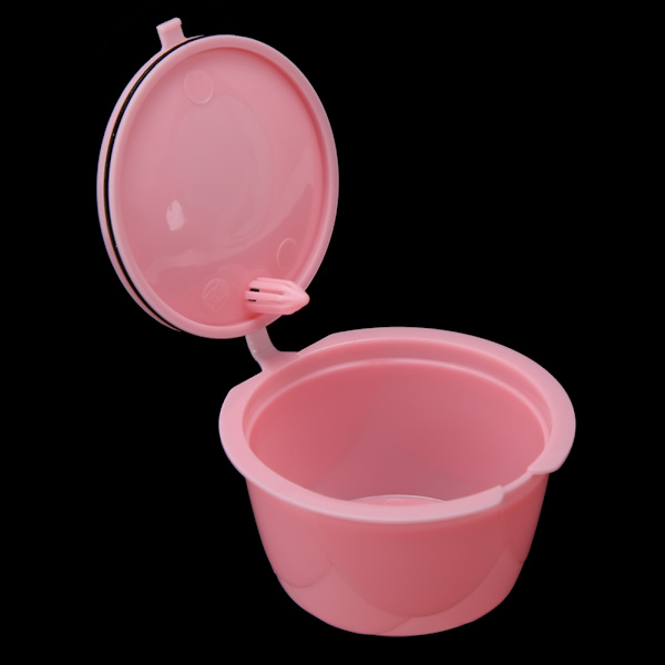5 st återanvändbara påfyllningsbara kaffemaskinkapslar passar för DOLCE GUSTO-serien kaffebryggare rosa