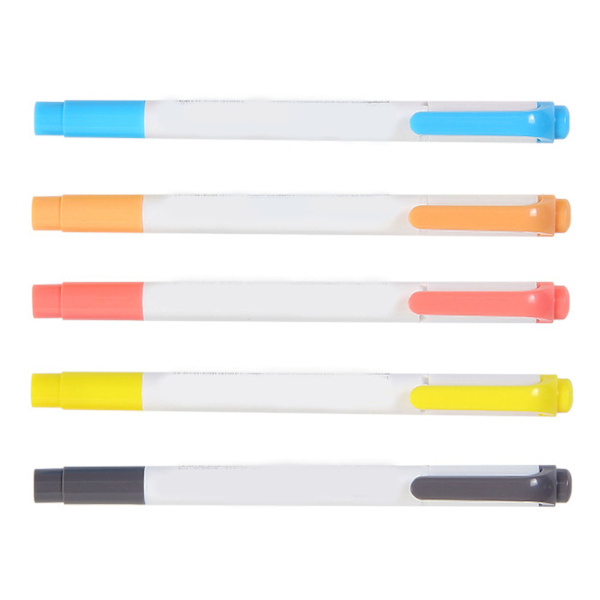 Dubbelsidig highlighter med tjock och tunn spets, anteckningsblock, ljusa färger, bärbar, bred applikation, anteckningspenna, typ C