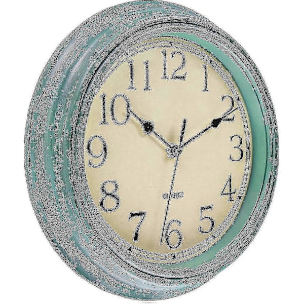 Tystgående Rund Retro Kvarts Klocka Väggklocka (30 cm) - Ny SZJR Blå