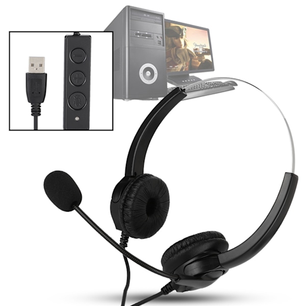 VH530D‑USB Kundtjänstheadset för Call Center, Handsfree, Huvudmonterat, för PC-dator