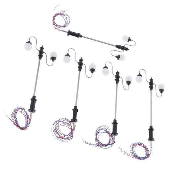 5kpl Mini Mallirautatie Junan Pylväs LED-katuvalot HO-mittakaava 1:100 B