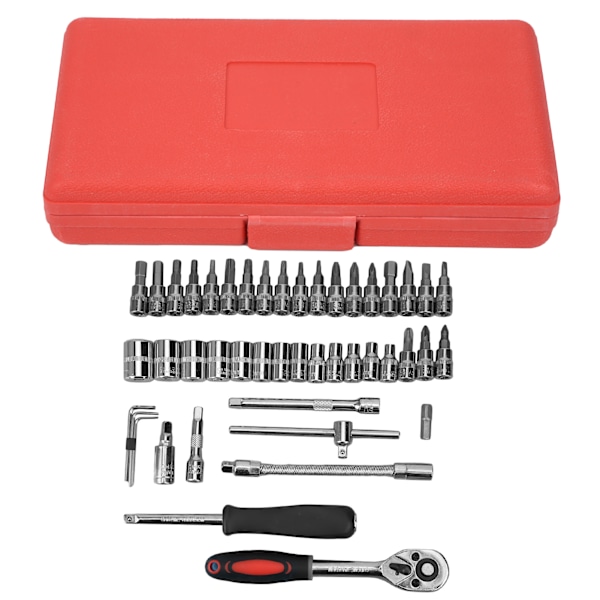 1/4in Drive Impact Socket Wrench Set Chrome-Vanadium Steel Hand Tool Universal för bil