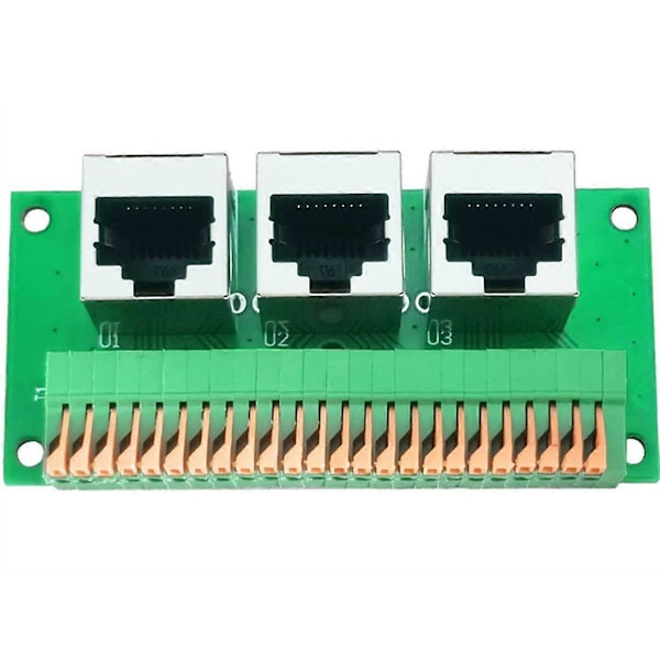 RJ45 Hona Kopplingsplint, Lödfri RJ45 till 8-Pin Fjäderterminal