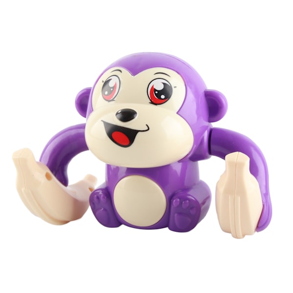 Elektrisk Flip og Head Monkey Toys Sensorisk Utviklings Tumbling Crawling Monkey Baby Toy med Lys og Musikk Lilla