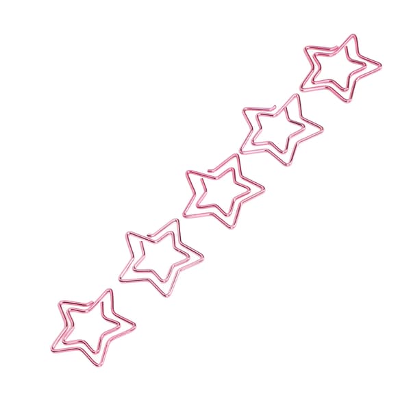 100 stjärnformade gem Rosa pläteringsprocess Rostfria metalliska gem för kontor skola
