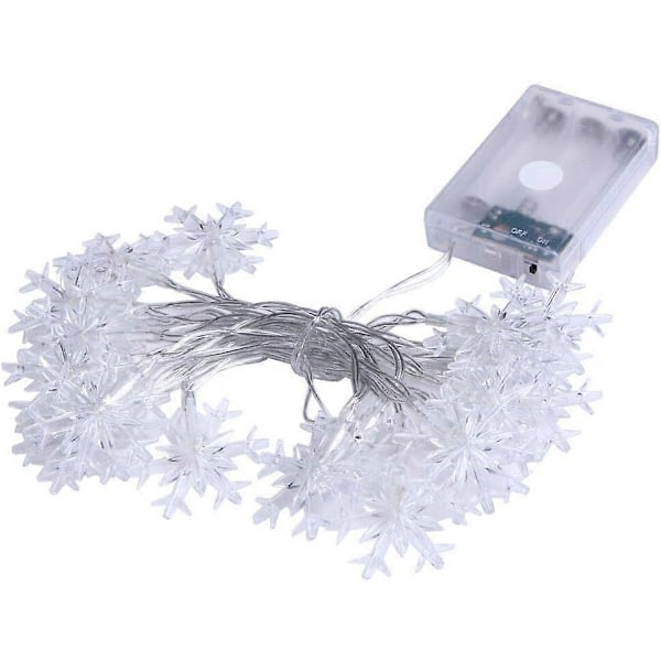 Jule Snefnug Guirlande, Fe LED Lys Kæde 6M/40 LED Lys Kæde, Snefnug Guirlande til Jul Halloween Thanksgiving Dekoration