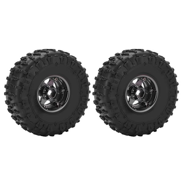 2 kpl RC-auton renkaat ja vanteet 1,9 tuumaa seosnapa kumirengas 12 mm kuusiokolo 1/10 RC-ryömintäajoneuvoon titaani ja musta