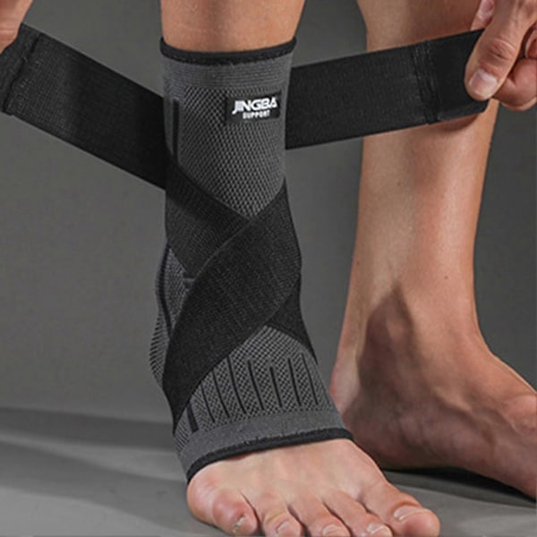 1 stk. Ankelstøtte Blød Nylon Stretch Fodindpakning Svangstøtte til Mænd_SZXM Orange L