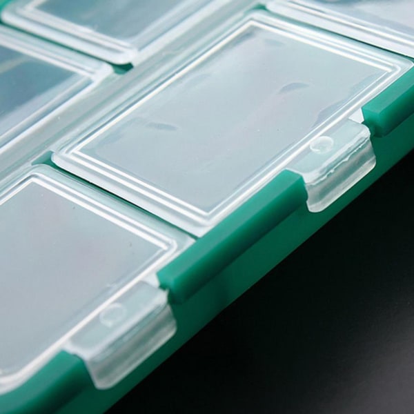 10 grids / Box Vanntett Hardt fiskeutstyr Box Case Kroker lokker agn Oppbevaringsboks