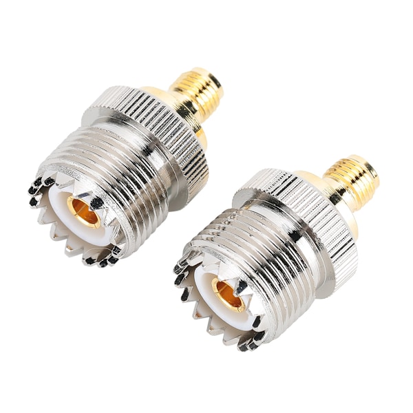 2 stk. SMA hun til UHF hun adapter stik messing 50 ohm stik til antenner