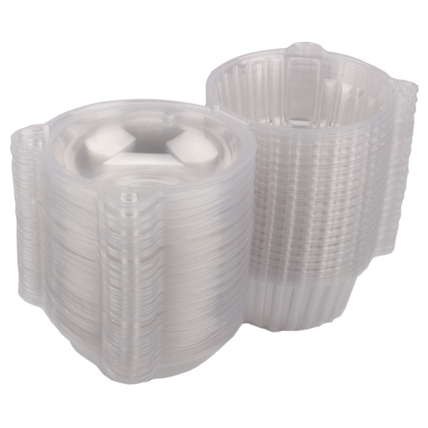 100 stk Plast Cupcake Case Muffin Pods Dome Cups Kageæsker Gavebeholder