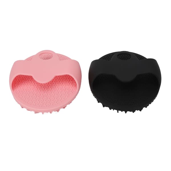 Silikon Kroppsskrubb Rund Badborste Multifunktionell Silikon Duschborste Svart Rosa