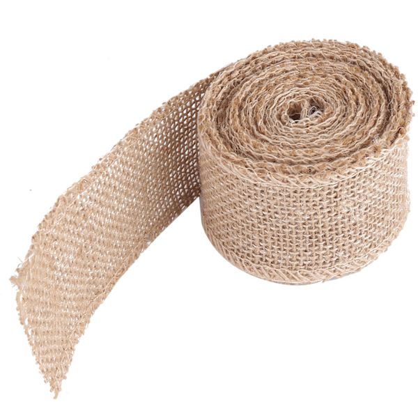 Jute Hessian tyg för att göra julfestprydnader (bredd: 5 cm)