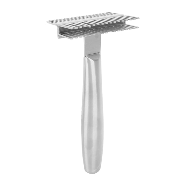 Hundeplejekam Multifunktionel Fjerner Hår Grundigt Hul Kernehåndtag Rustfrit Stål Kæledyrskam til Kæledyr Deshedding Dematting Bad Massage Sølv