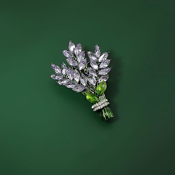 Elegant Lavendelkristall Rhinestone Blomsterbrosch - Handgjord Smyckesaccessoar för Kvinnor och Flickor
