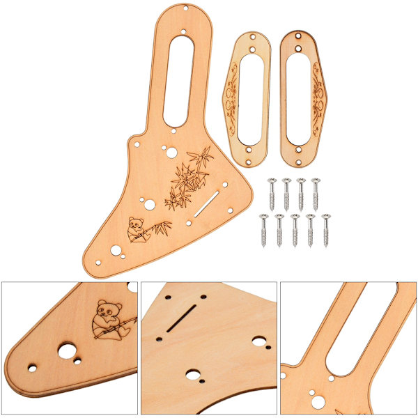 Gitarr Guard Pickup Ram Set Lönn Snidad Elektrisk Gitarr Musikinstrument Tillbehör