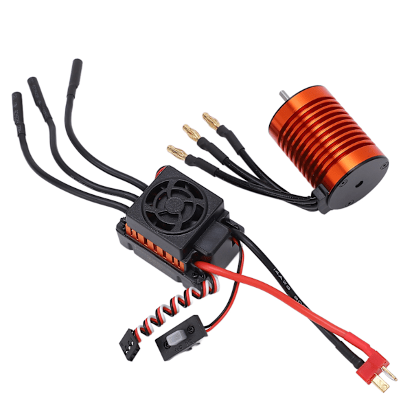 F540 4370KV RC børsteløs motor 60A ESC vanntett T-pluggkontakt motor ESC-sett for alle 1/10 børsteløse RC-biler