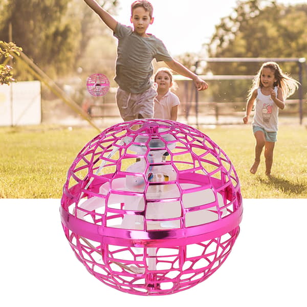 LED Lys Flyvende Bold Legetøj til Børn - Perfekt Indendørs/Udendørs Roterende Legetøjsgave til Drenge og Piger (Pink)Pink