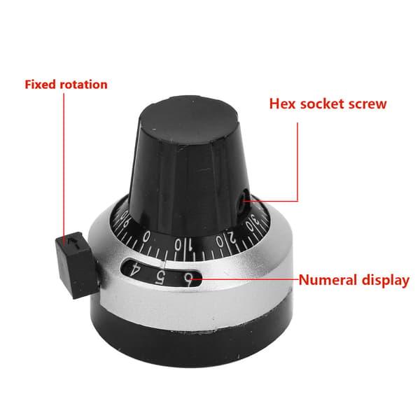 3590S-2-501L 2W trådviklet 500ohm justerbar variabel modstandsknap roterende potentiometer-sæt