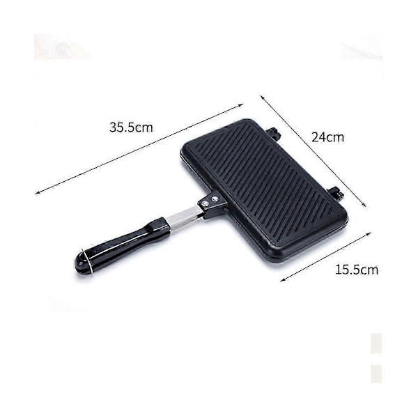 Gas Non-stick Sandwich Maker Brød Toast Morgenmadsmaskine Pandekage Bage Grill Ovn Form