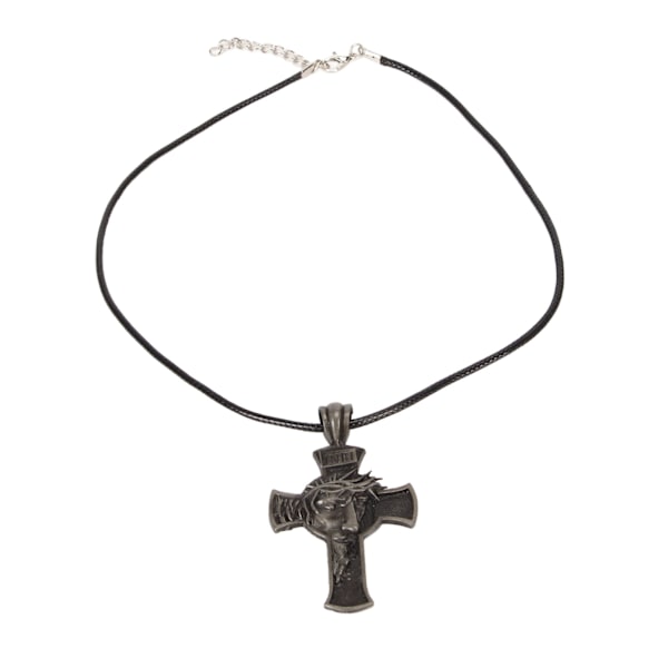 Cross Face Pendant Halskæde Vintage Hypoallergenisk Rustfrit Stål Christ Halskæde til mænd