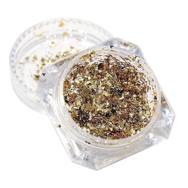 Silver och Guld Nagelglitter Nagelfolie Holografiskt Glitter Nagelpulver Kit Nagelkonst Glitter Aluminiumflingor Magisk Spegeleffekt Pulver Paljetter Nagel A