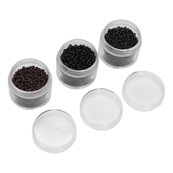 3 Flaskor 3.0mm Silikon Micro Länkar Ringar Pärlor Små Bekväma Hårförlängningsverktyg (1#/3#/5#)