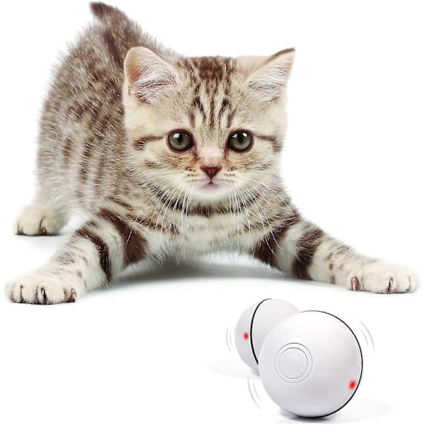 Smart Interaktiv Kattleksak - Nyaste Versionen 360 Graders Självroterande Boll, USB Uppladdningsbar Wicked Ball, Inbyggd Snurrande LED-lampa, Stimulerar Jakt