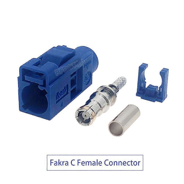 Fakra A B C D E F G H I K Z Hona Krympkontakt Bilradio Fm Gps Antenn Fakra Adapter För Rg316 Rg174 Pigtail Kabel Fakra E Hona