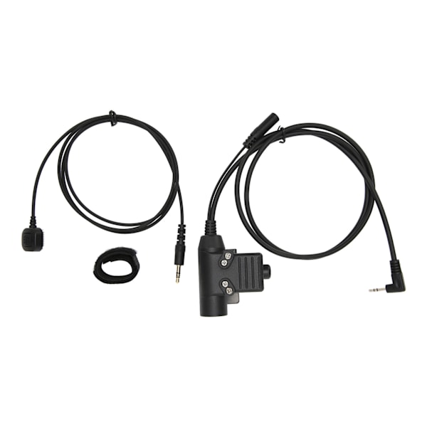 U94+Finger Mikrofon PTT Plug and Play U94 PTT Adapter för 2,5 mm Walkie Talkies Svart