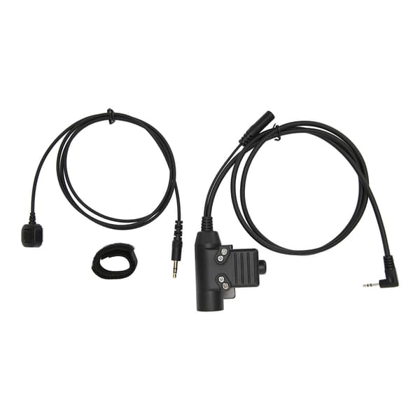 U94+fingermikrofon PTT Plug and Play U94 PTT-adapter til 2,5 mm walkie-talkies sort