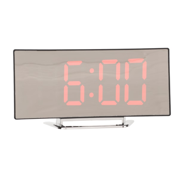 Spegel Digital Väckarklocka Temperatur Display LED Böjd Spegel Digital Elektronisk klocka för Hem Sovrum Inredning Röd LED