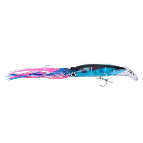 13,5 cm konstgjorda bläckfiskbeten Hard Lure Minnow Wobblers Fisketillbehör (blå)