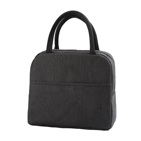 Tote Lunch Bag Återanvändbar Isolerad Kylväska Stor Kapacitet Vattentät för Män Kvinnor Arbete Picknick Strand Svart