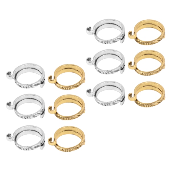12 stk Strikke Hekle Loop Ring Legering Justerbar Garn Guide Finger Holder Hekle Ring
