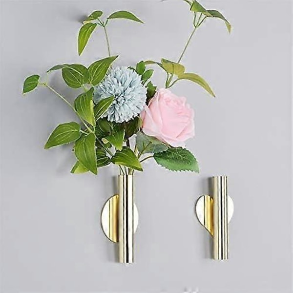 Set med 2 Metall Väggvaser, Modern Torkad Blomsterhylla för Veranda, Hem, Kontor