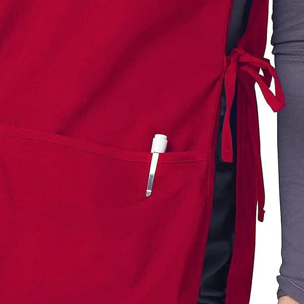 Apron Work Apron Apron 2 Front Pockets Dirt-Repellent Sleeveless Cleaning Chef Men Women Red
