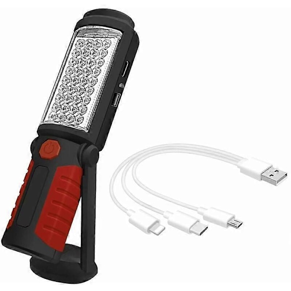 Inspektionslys Genopladeligt LED-lys, Genopladeligt LED-arbejdslys, med Magnetisk LED-lommelygte Inspektionslys