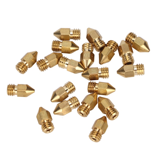20 st MK8 munstyckssats 1,75 mm M6 gänga polerade extruderingsspetsar med förvaringslåda för 3D-skrivarersättning 1,0 mm