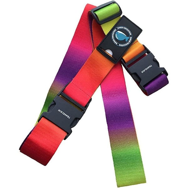 Adjustable Rainbow Luggage Strap - Secure Your Travel Bags