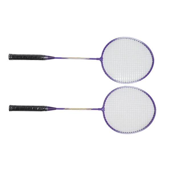 2 stk badmintonracket i ferroalloy med sklisikker håndtak - lilla badmintonracketsett for nybegynnere og profesjonelle studenter