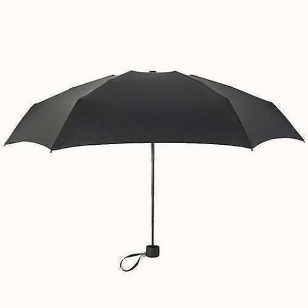Sort mini lommeparaply med anti-UV og vandtætte funktioner